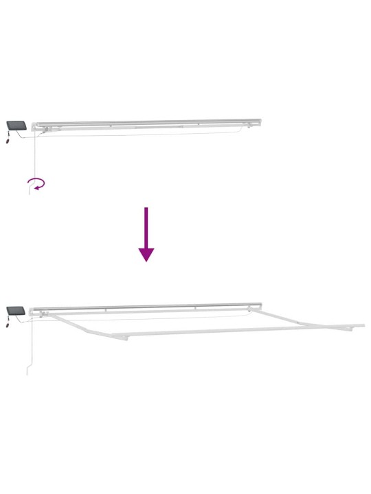 Sissetõmmatav varikatus with manuaalne 500 × 350 cm valge