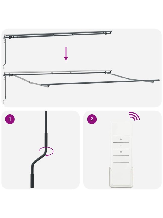 Sissetõmmatav varikatus valge 500 × 350 cm kangas
