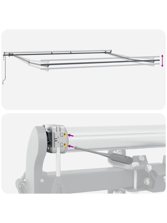 Sissetõmmatav varikatus valge 500 × 350 cm kangas