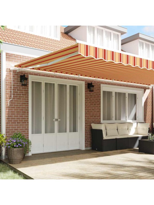 Sissetõmmatav varikatus striped kollane, oranž 600 × 300 cm