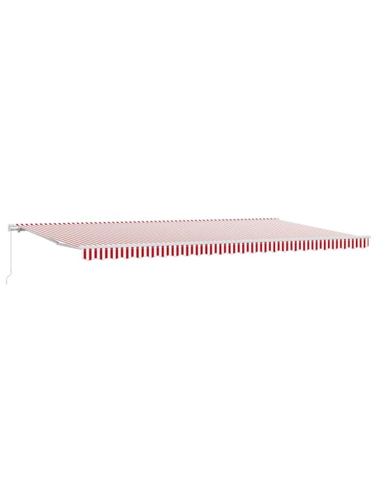 Sissetõmmatav varikatus punane ja valge 600 × 300 cm