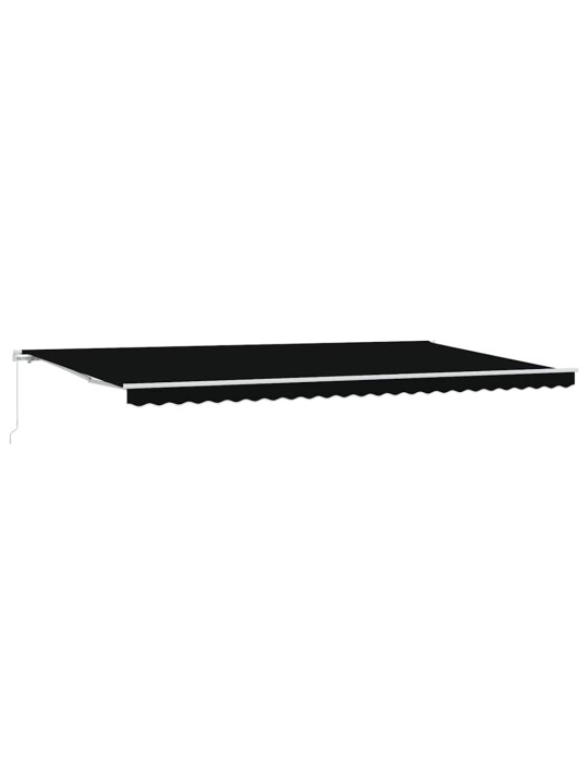 Sissetõmmatav varikatus must 600 × 300 cm polüester, metall