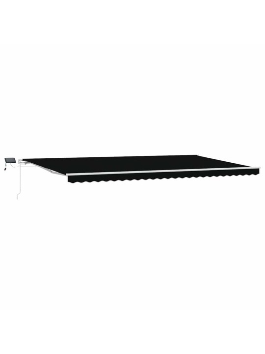 Sissetõmmatav varikatus with manuaalne 600 × 300 cm must