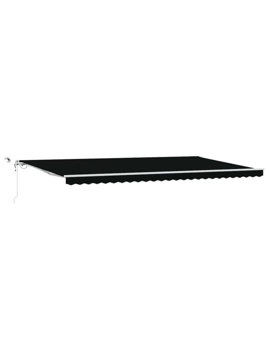 Sissetõmmatav varikatus must 600 × 300 cm kangas, metall