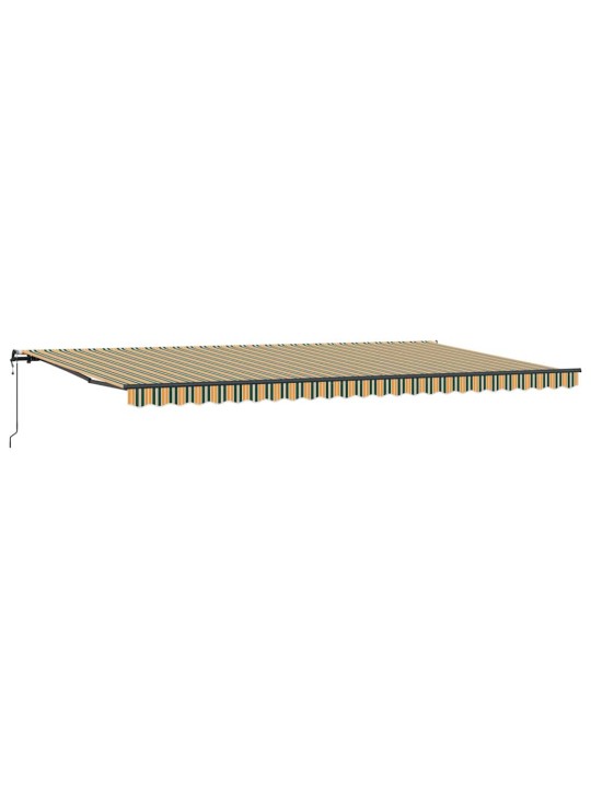 Sissetõmmatav varikatus roheline ja kollane 600 × 300 cm