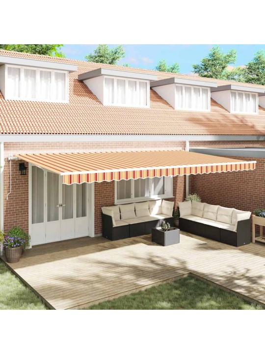 Sissetõmmatav varikatus 600 × 350 cm kollane ja oranž