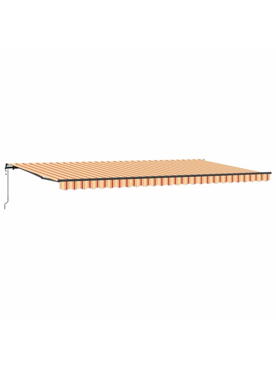 Sissetõmmatav varikatus kollane ja oranž 600 × 350 cm kangas