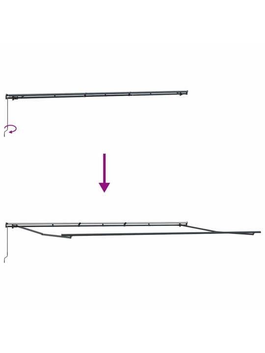 Sissetõmmatav varikatus mitmevärviline 600 × 350 cm kangas
