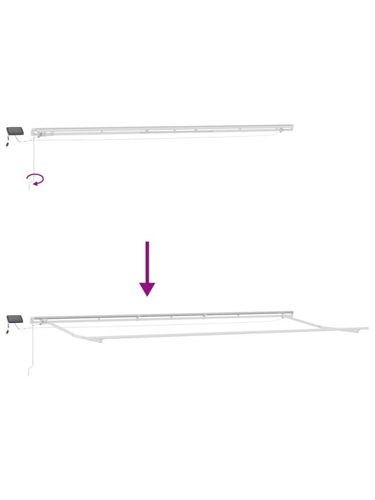 Sissetõmmatav varikatus with manuaalne 600 × 350 cm valge