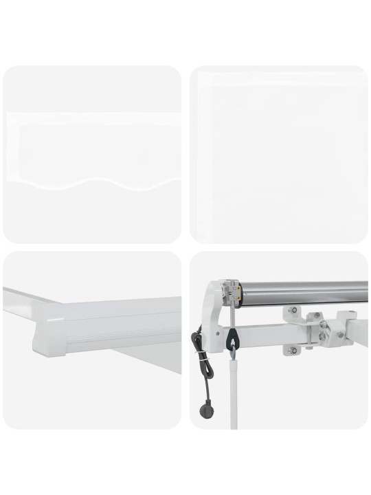 Sissetõmmatav varikatus 600 × 350 cm valge