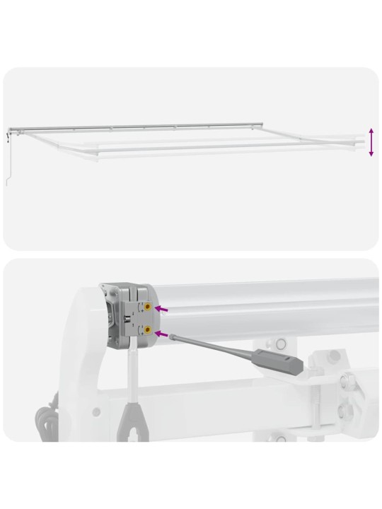 Sissetõmmatav varikatus 600 × 350 cm valge