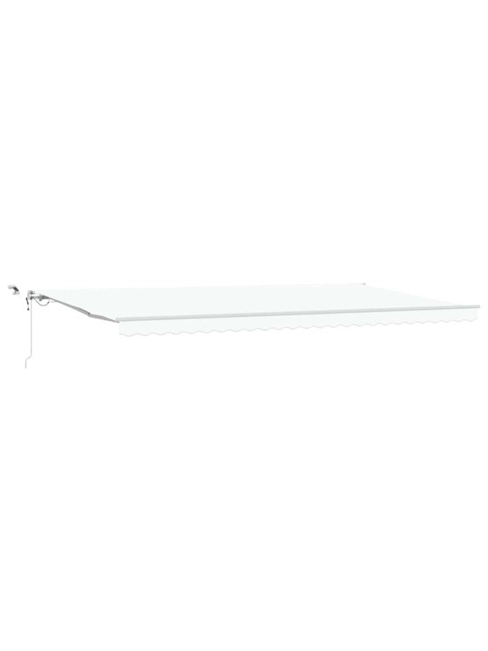 Sissetõmmatav varikatus valge 600 × 350 cm kangas, metall