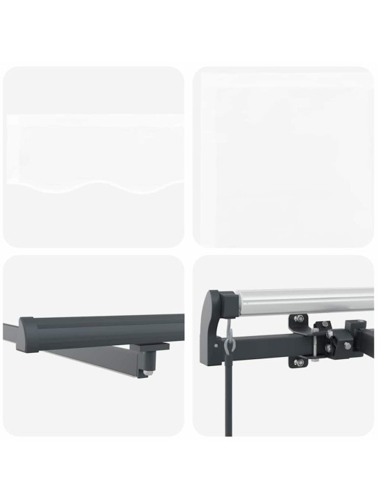 Sissetõmmatav varikatus valge 600 × 350 cm kangas