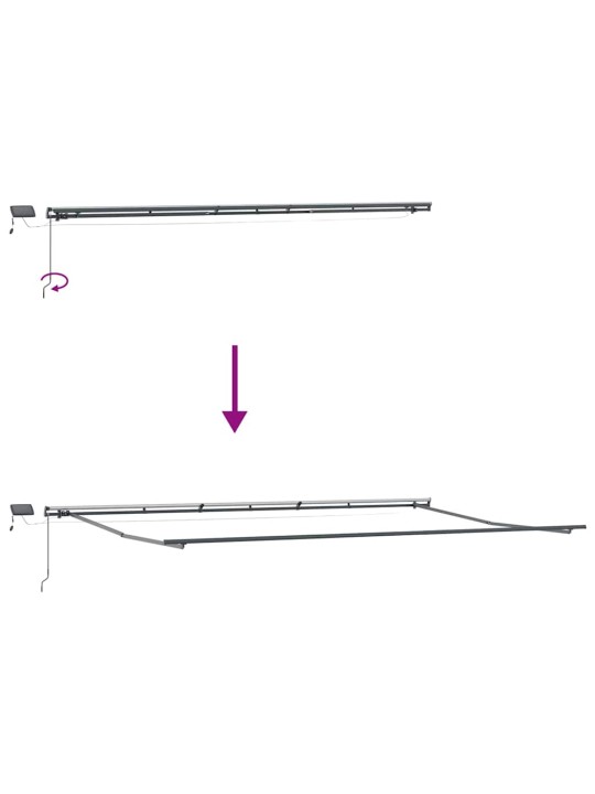 Sissetõmmatav varikatus valge 600 × 350 cm kangas