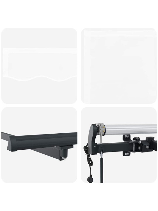 Sissetõmmatav varikatus valge 600 × 350 cm kangas