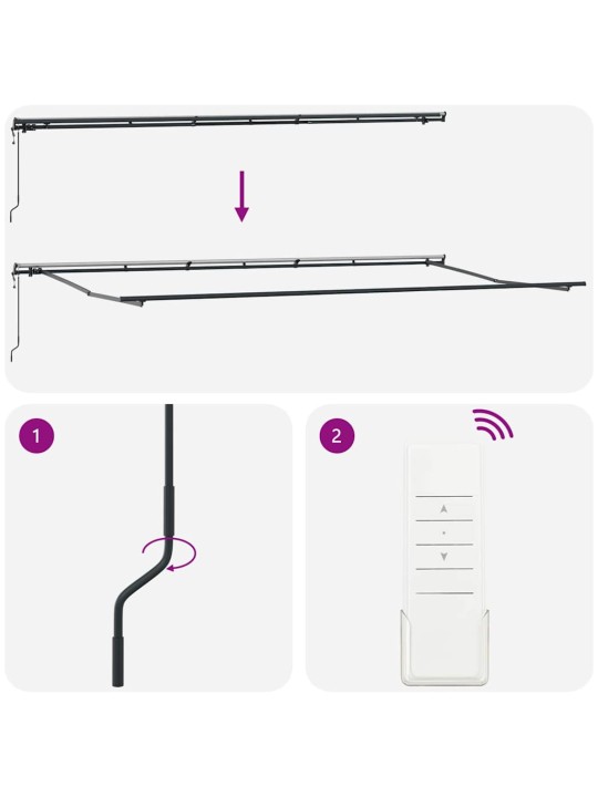 Sissetõmmatav varikatus valge 600 × 350 cm kangas