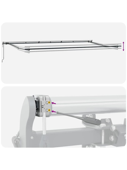 Sissetõmmatav varikatus valge 600 × 350 cm kangas
