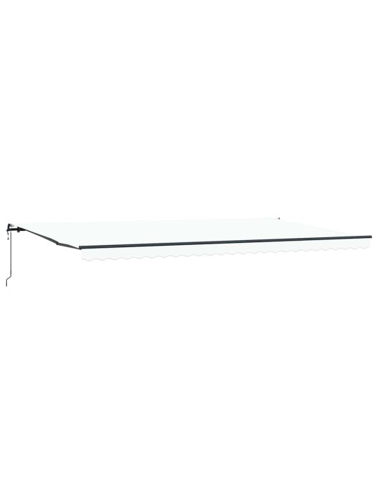 Sissetõmmatav varikatus valge 600 × 350 cm kangas