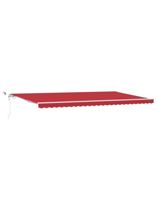 Sissetõmmatav varikatus punane 600 × 350 cm kangas, metall