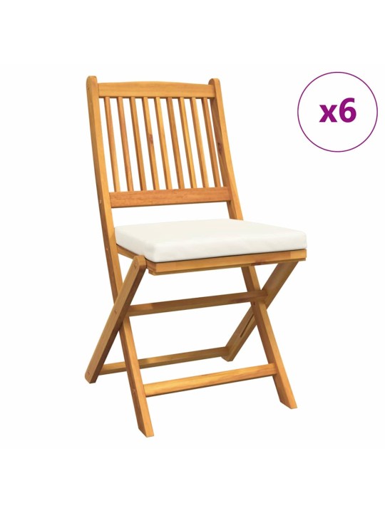 Kokkupandav tool 6 tk valge 49 x 57.5 x 92cm akaatsiapuit