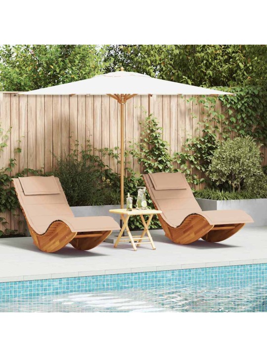 Lamamistool padjaga 2 tk pruun 60 x 154 x 74cm akaatsiapuit