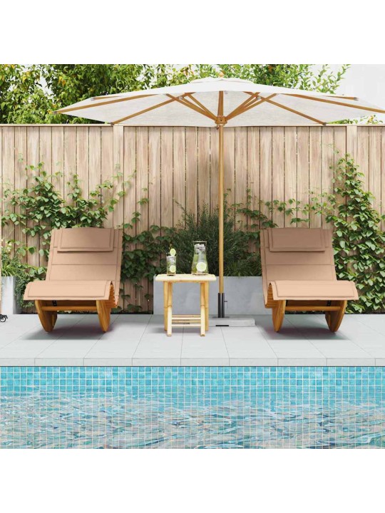 Lamamistool padjaga 2 tk pruun 60 x 154 x 74cm akaatsiapuit