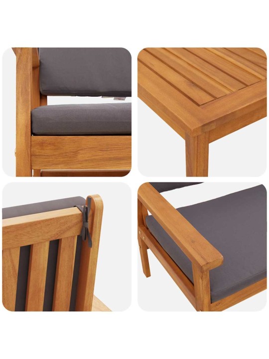 Aia diivanikomplekt 6 tk pruun 45 x 45 x 38 cm akaatsiapuit