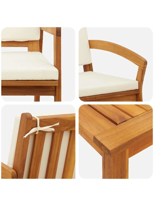 Bistrokomplekt 3 tk pruun 75 x 45 x 38 cm akaatsiapuit