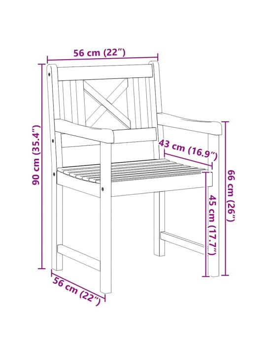 Aia tool 8 tk pruun 56 x 56 x 90 cm akaatsiapuit