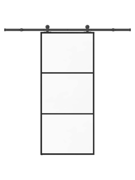 Liuguks tarvikutega, 90 x 205 cm, esg-klaas ja alumiinium