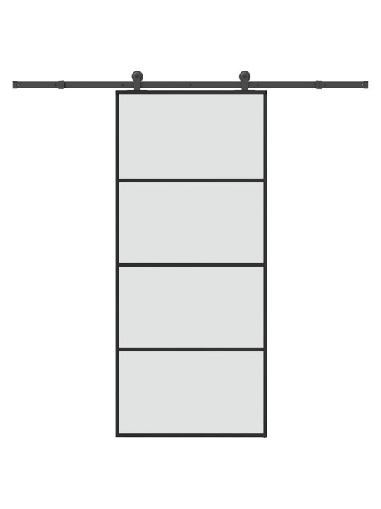 Liuguks tarvikutega, 90 x 205 cm, esg-klaas ja alumiinium