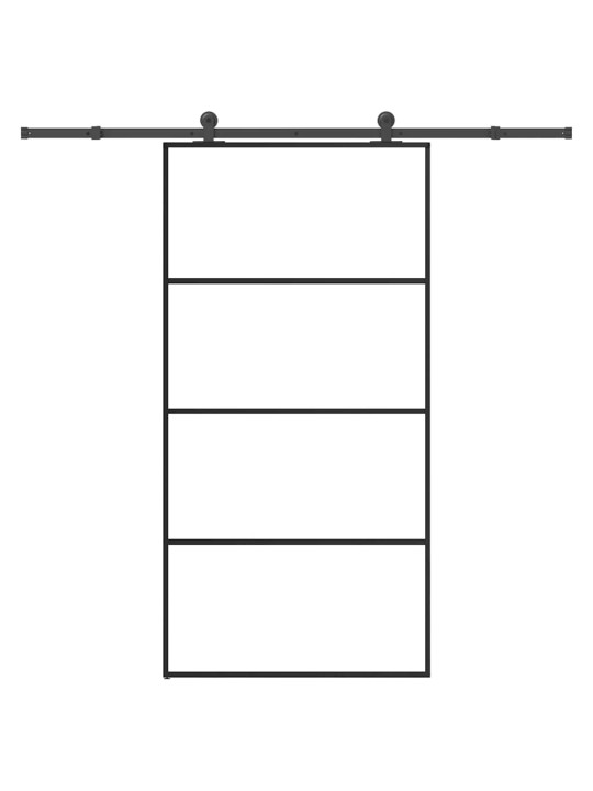 Liuguks tarvikutega, 102,5 x 205 cm, esg-klaas ja alumiinium