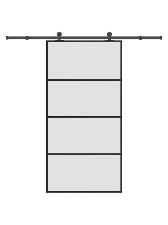 Liuguks tarvikutega, 102,5 x 205 cm, esg-klaas ja alumiinium