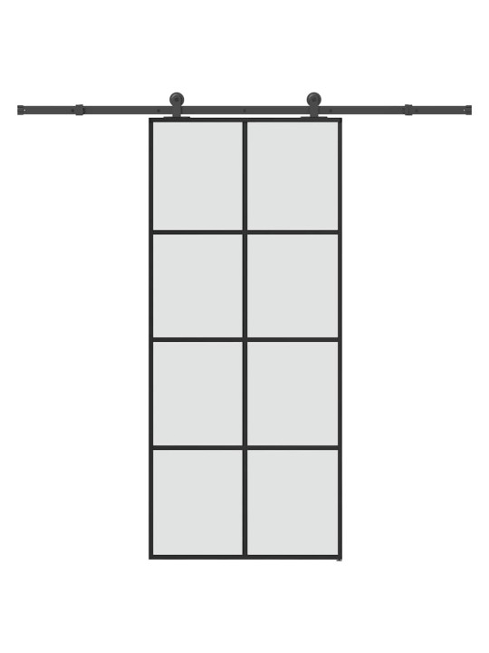 Liuguks tarvikutega, 90 x 205 cm, esg-klaas ja alumiinium