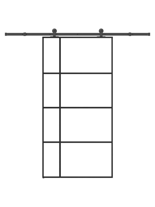 Liuguks tarvikutega, 102,5 x 205 cm, esg-klaas ja alumiinium