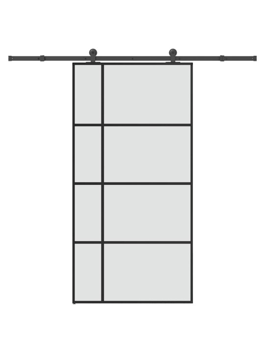 Liuguks tarvikutega, 102,5 x 205 cm, esg-klaas ja alumiinium