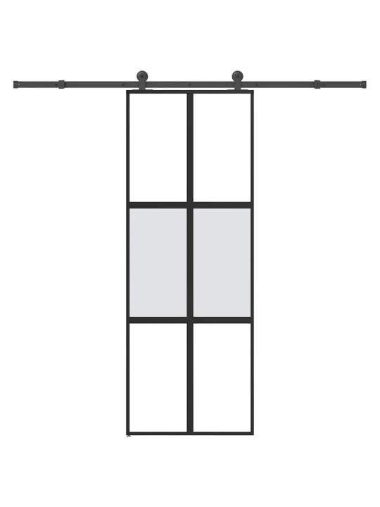 Lükanduks koos riistvara komplektiga 76x205 cm karastatud klaas
