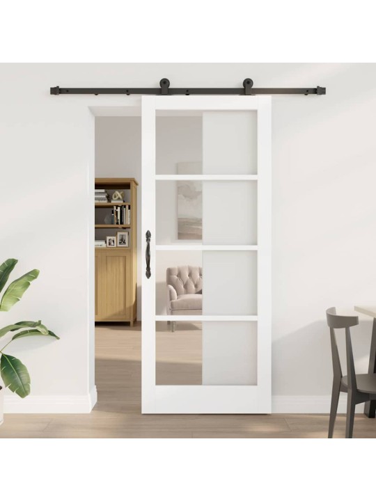 Liuguks valge 86 x 211 cm puit ja metall