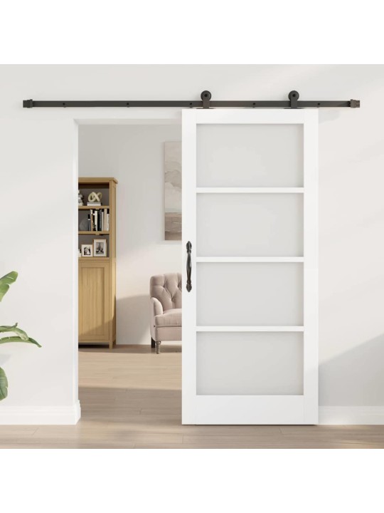 Liuguks valge 86 x 198.5 cm puit ja metall