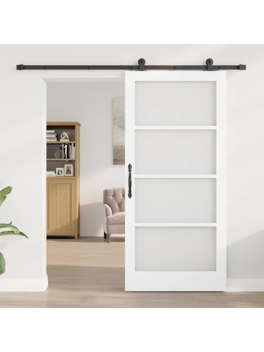 Liuguks valge 93 x 202 cm puit ja metall