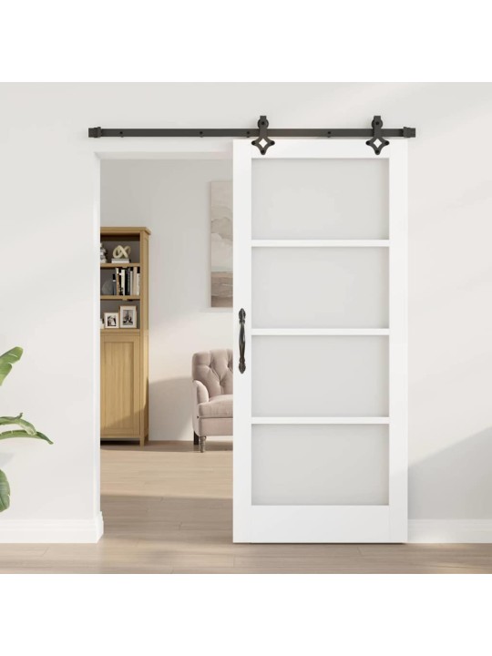 Liuguks valge 86 x 198.5 cm puit ja metall