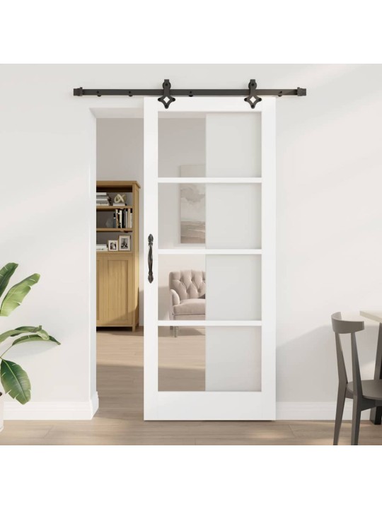 Liuguks valge 86 x 211 cm puit ja metall