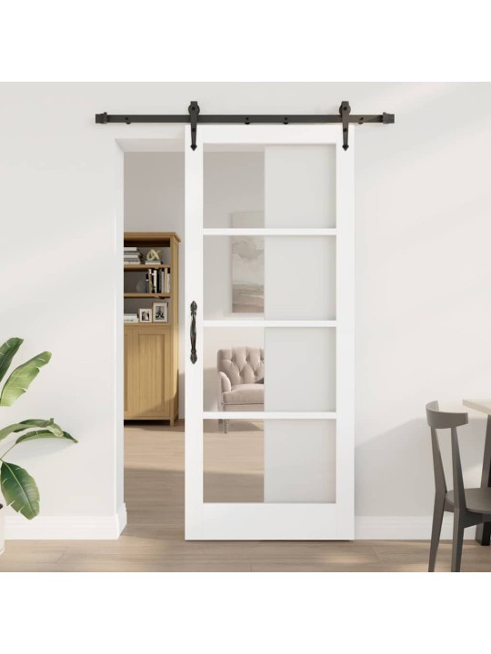 Liuguks valge 86 x 211 cm puit ja metall