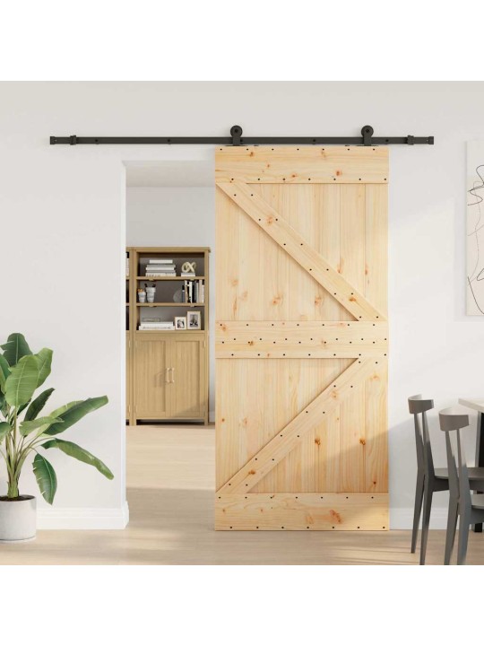 Liuguks tarvikutega 80 x 210 cm, männipuit