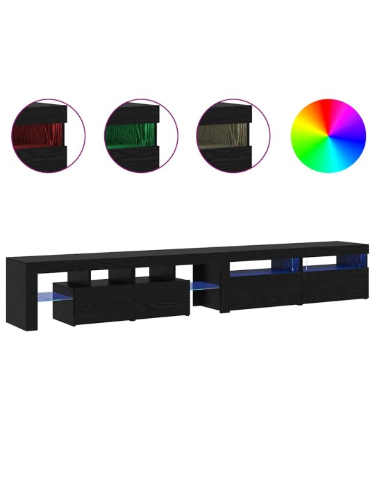 Televiisorikapid 3 tk must tamm 260 x 36.5 x 40 cm tehispuit