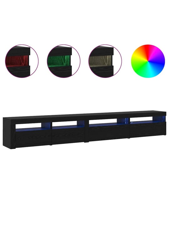 Televiisori kabinet 3 tk must tamm 270 x 35 x 40 cm tehispuit