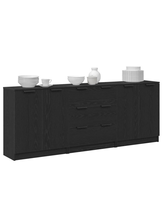 Buffet sahtliga must tamm 180 x 30 x 70 cm tehispuit