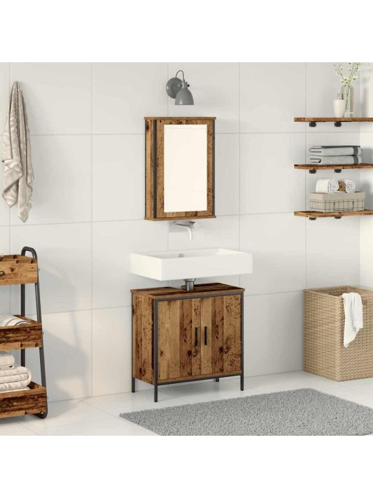 Vannitoa mööblikomplekt uksega 2 tk pruun 60 x 30 x 60 cm tehispuit