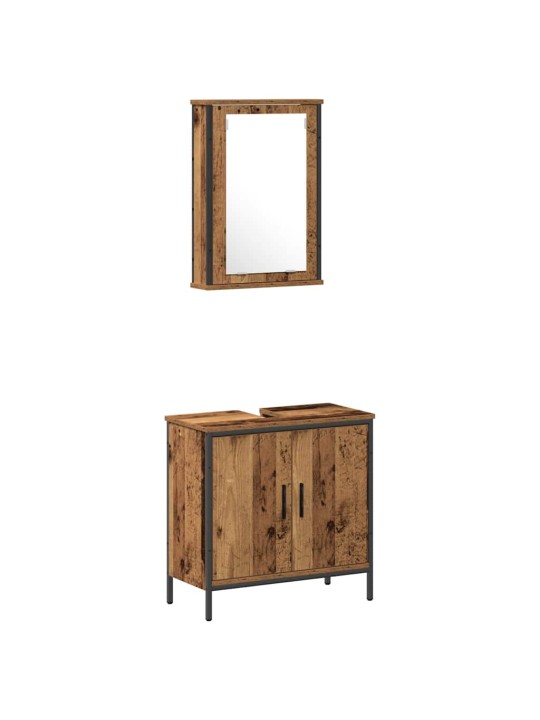 Vannitoa mööblikomplekt uksega 2 tk pruun 60 x 30 x 60 cm tehispuit