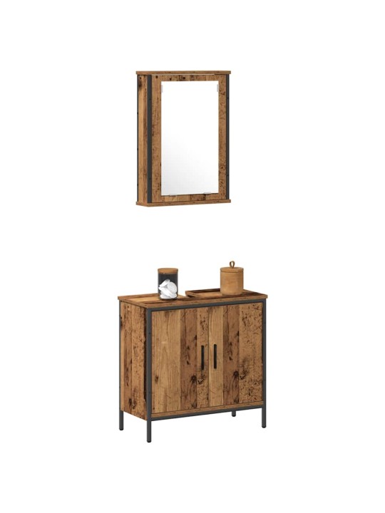 Vannitoa mööblikomplekt uksega 2 tk pruun 60 x 30 x 60 cm tehispuit